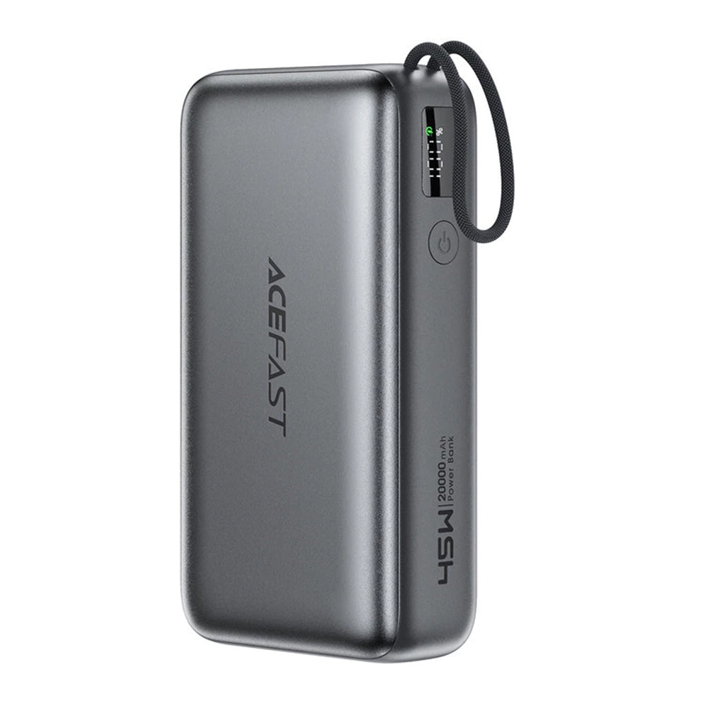 Bateria Externa Acefast M34, 20000mAh, 45W, QC + PD, 1 x USB-A - 2 x USB-C, Cinzento