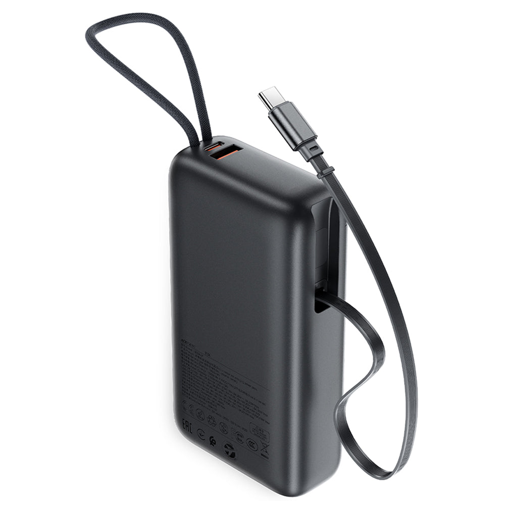 Bateria Externa Acefast M34, 20000mAh, 45W, QC + PD, 1 x USB-A - 2 x USB-C, Cinzento