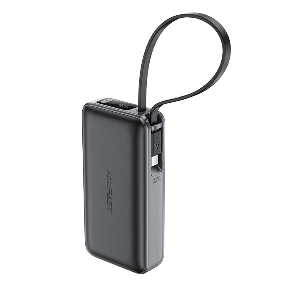 Bateria Externa Acefast M7, 10000mAh, 30W, QC + PD, 1 x USB-A - 2 x USB-C, Preta