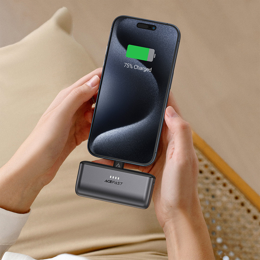 Bateria Externa Acefast M9, 5000mAh, 20W, PD, 2 x USB-C, Preta