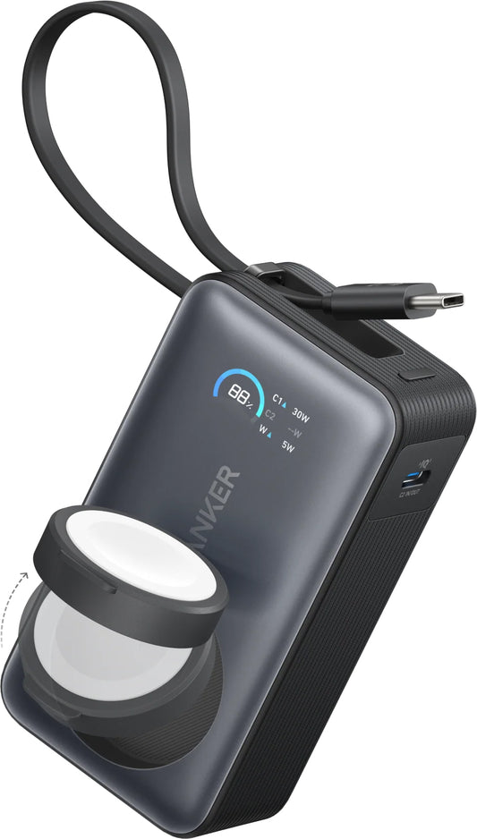 Bateria externa Anker MagGo, 10000mAh, 35W, PD + QI, 1 x QI - 2 x USB-C, preto A1657011