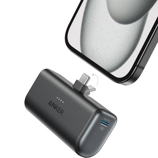 Bateria Externa Anker Nano, 5000mAh, 22.5W, PD, 2 x USB-C, Preta A1653H11