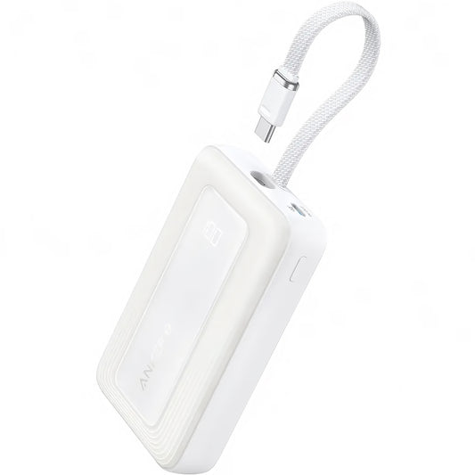 Bateria externa Anker Zolo, 10000mAh, 30W, QC + PD, 1 x USB-A - 2 x USB-C, branco A1688H21