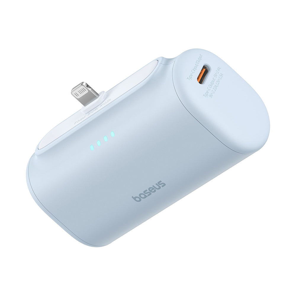 Bateria Externa Baseus Compact, 5000mAh, 20W, PD, 1 x Lightning - 1 x USB-C, Azul P10068307313-00