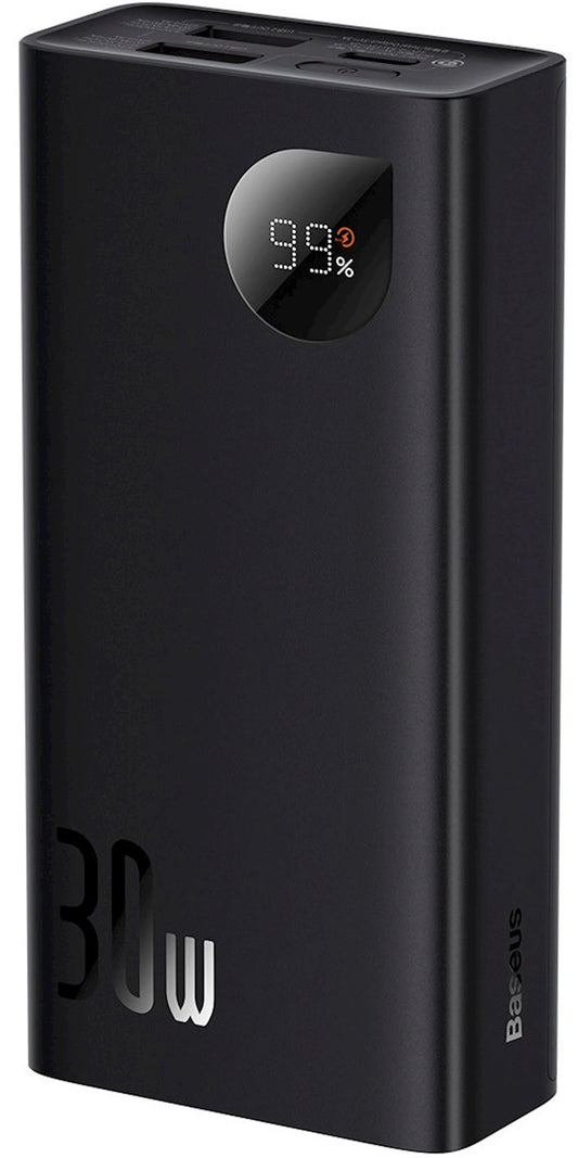 Bateria Externa Baseus Adaman2, 10000mAh, 30W, QC + PD, 1 x USB-C - 2 x USB-A, Preta PPAD040101