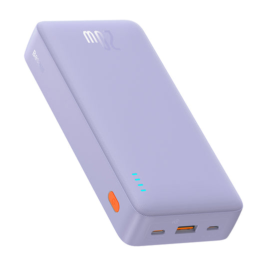 Bateria Externa Baseus Airpow, 20000mAh, 20W, QC + PD, 1 x USB-A - 1 x USB-C, Roxo P10022804513-00