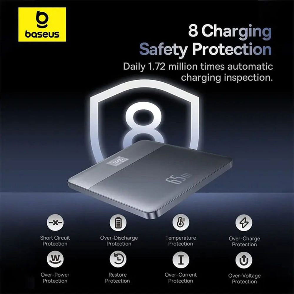 Bateria Externa Baseus Blade 2, 12000mAh, 65W, PD, 2 x USB-C, Laranja P10063801733-00