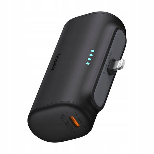 Bateria Externa Baseus Compact, 5000mAh, 20W, PD, 1 x Lightning - 1 x USB-C, Preta P10068307113-00