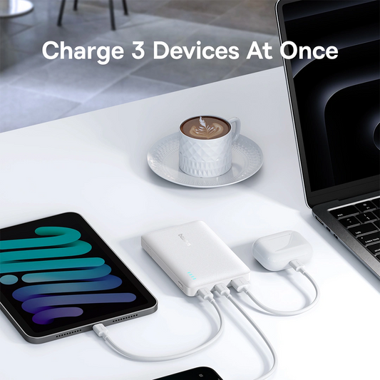 Bateria Externa Baseus EnerFill FP21, 10000mAh, 22.5W, QC + PD, 1 x USB-A - 2 x USB-C, Branca P1008210D213-00