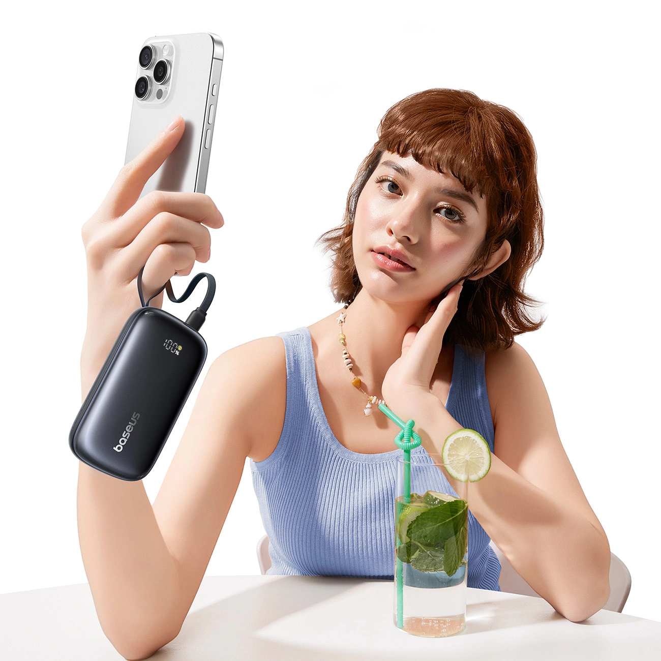 Bateria Externa Baseus EnerFill FC21 QPow 3 Ultra, 10000mAh, 22.5W, QC + PD, 1 x USB-A - 1 x USB-C, Preta