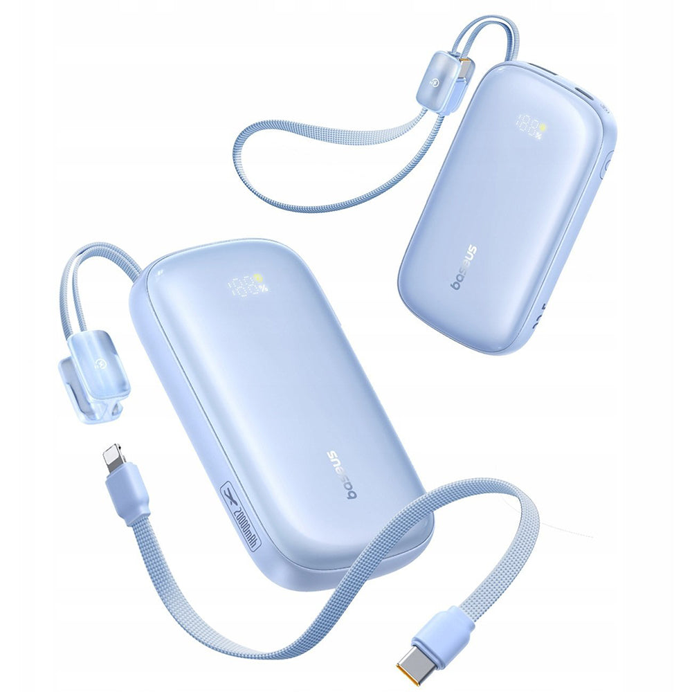 Bateria Externa Baseus EnerFill FC21 Qpow 3 Ultra, 10000mAh, 22.5W, QC + PD, 1 x USB-A - 1 x USB-C, Azul E0027L03