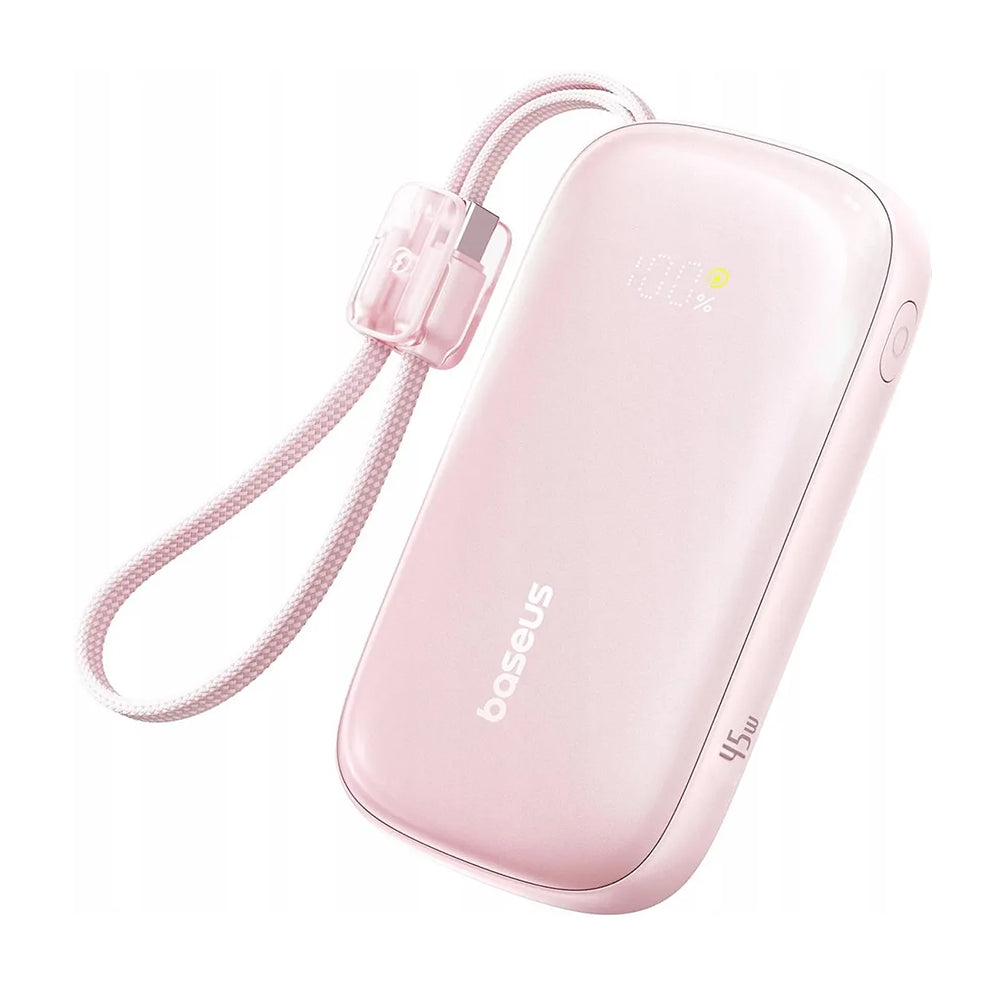 Bateria Externa Baseus EnerFill FC21 Qpow 3 Ultra, 10000mAh, 45W, QC + PD, 1 x USB-A - 1 x USB-C, Rosa E0027Q02