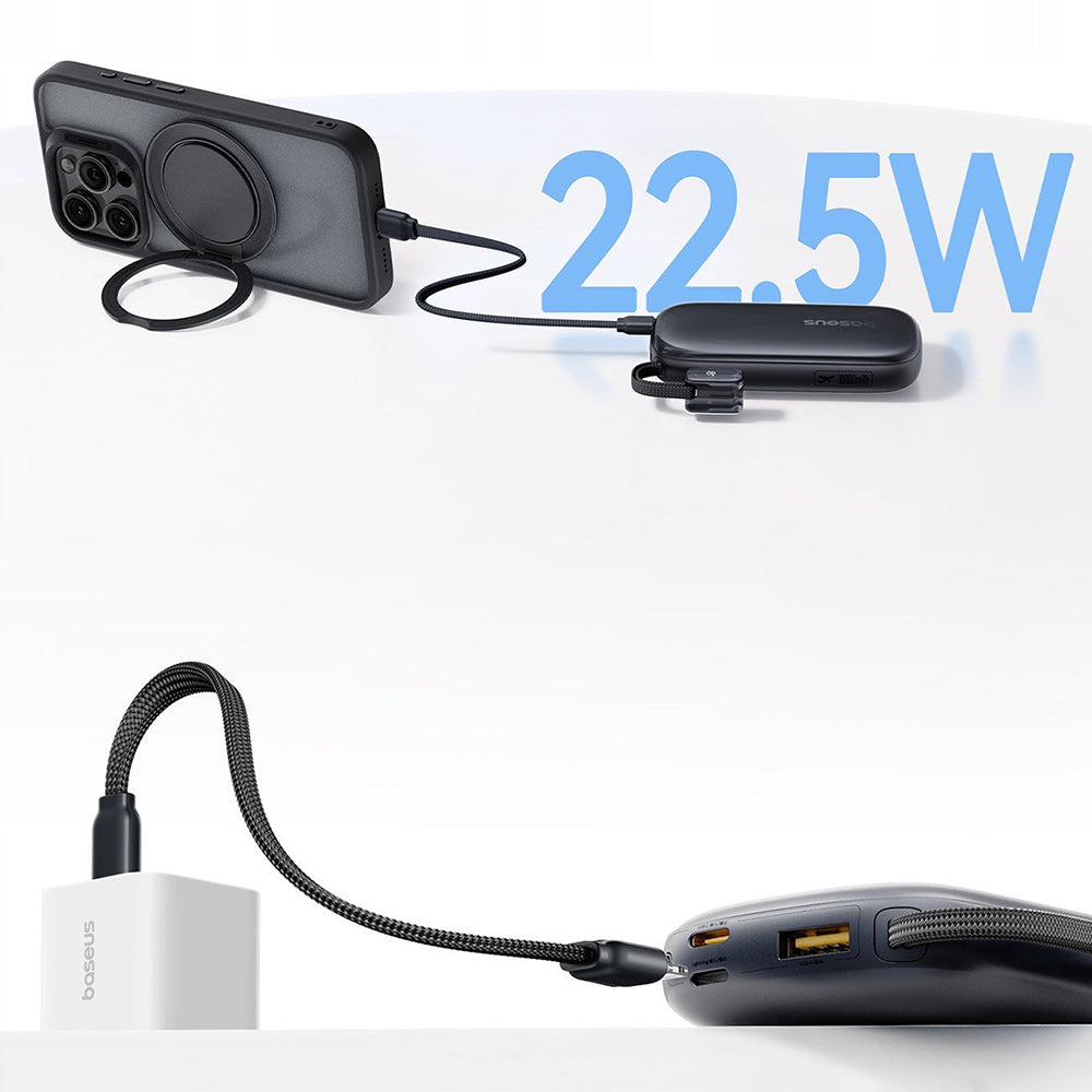 Bateria Externa Baseus EnerFill FC21 Qpow 3 Ultra, 20000mAh, 22.5W, QC + PD, 1 x USB-A - 1 x USB-C, Rosa E0027M02