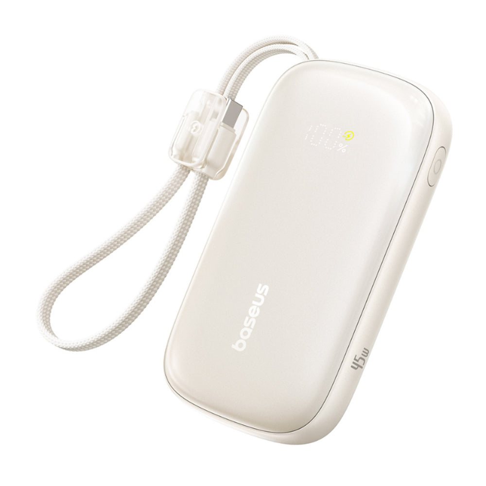 Bateria Externa Baseus EnerFill FC21 Qpow 3 Ultra, 20000mAh, 45W, QC + PD, 1 x USB-A - 1 x USB-C, Bege E0027P01