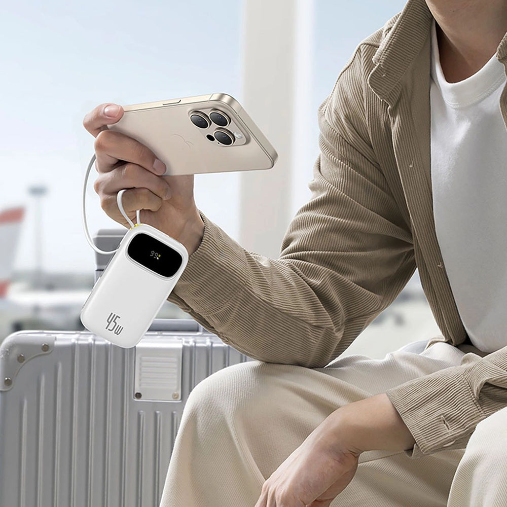 Bateria Externa Baseus EnerFill FC31 Qpow 3, 20000mAh, 45W, QC + PD, 1 x Lightning - 1 x USB-A - 2 x USB-C, Azul E0028D03