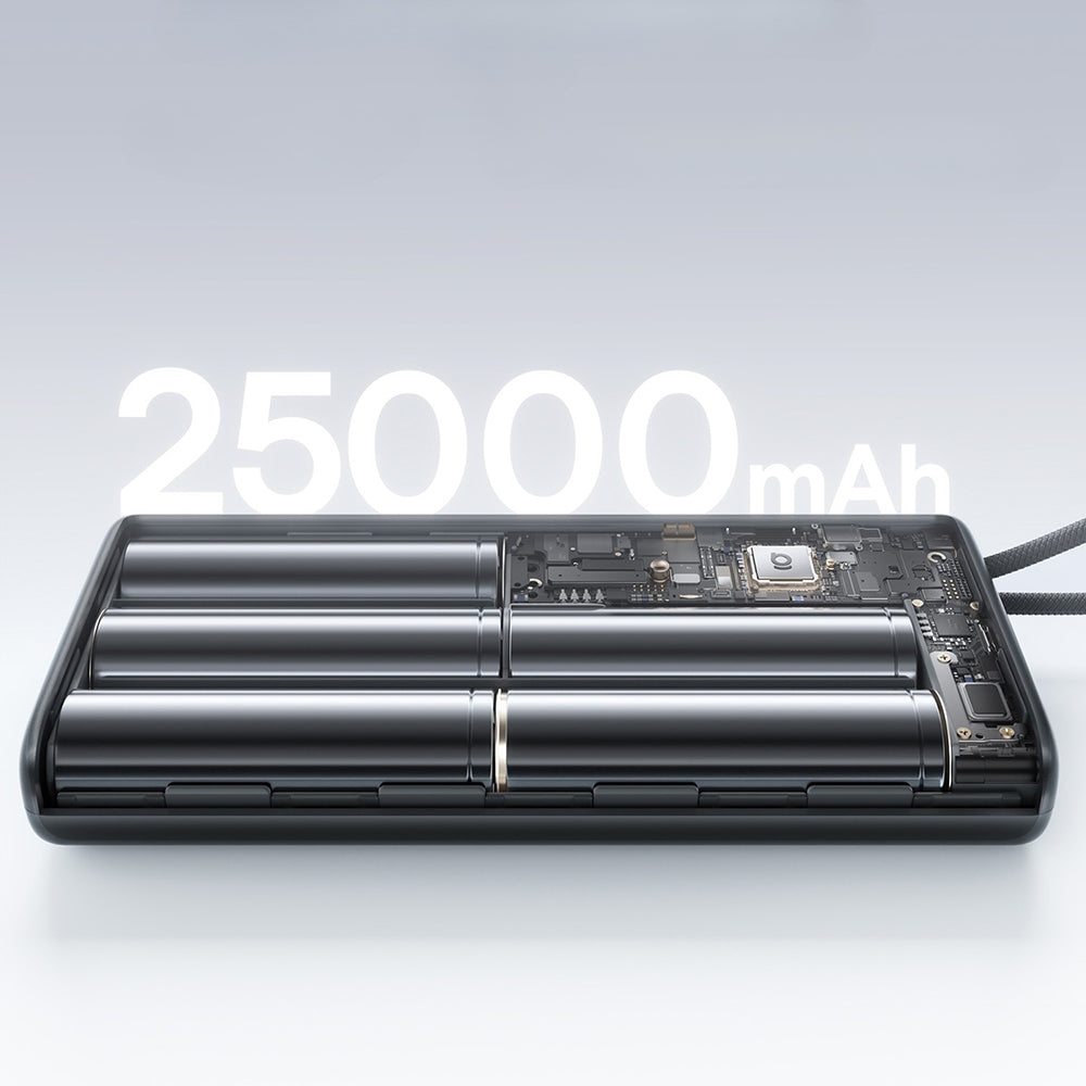 Bateria Externa Baseus EnerFill FC41, 25000mAh, 145W, QC + PD, 1 x USB-A - 3 x USB-C, Preta E0028H03