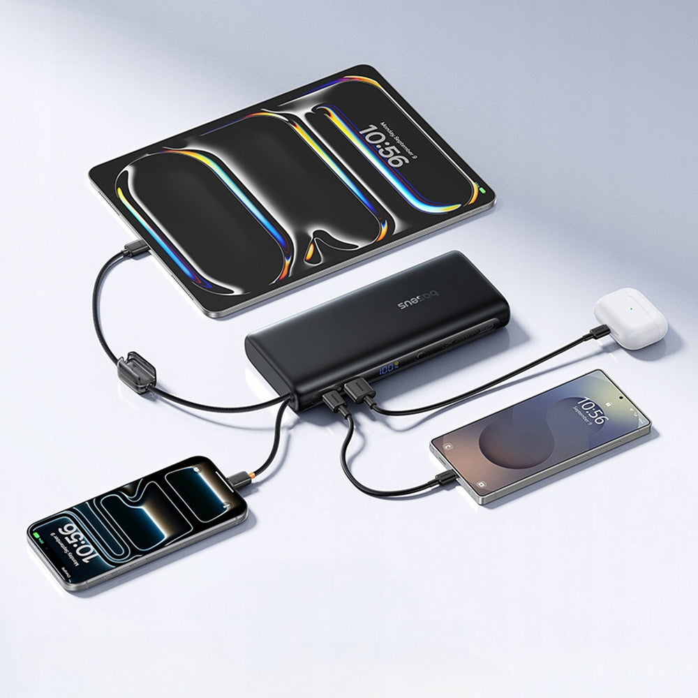 Bateria Externa Baseus EnerFill FC41, 25000mAh, 145W, QC + PD, 1 x USB-A - 3 x USB-C, Preta E0028H03