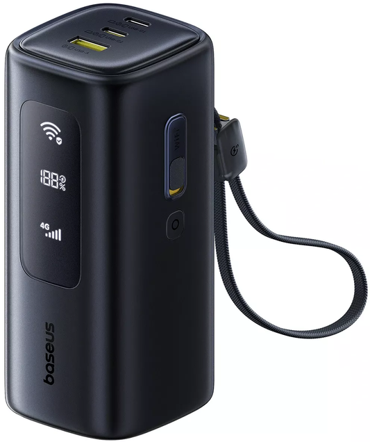 Bateria Externa Baseus EnerGeek GX11, 20000mAh, 67W, QC + PD, 1 x USB-A - 2 x USB-C, Preta E0025701
