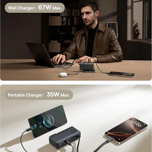 Bateria Externa Baseus Nomos NT11 Omni US, 10000mAh, 67W, QC + PD, 1 x USB-A - 2 x USB-C, Preta P10078807123-00