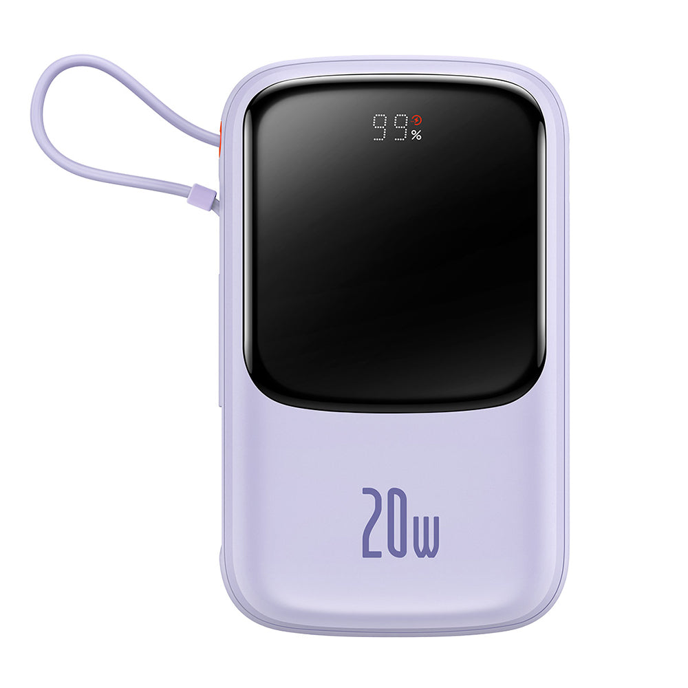Bateria Externa Baseus Qpow Pro, 20000mAh, 20W, QC + PD, 1 x Lightning - 1 x USB-A - 1 x USB-C, Roxo PPQD030005