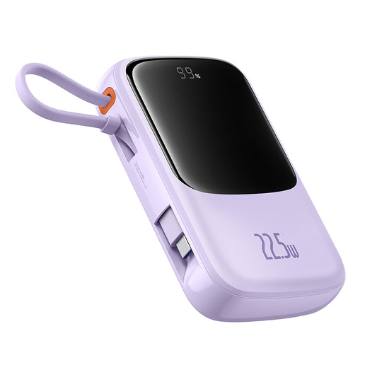 Bateria Externa Baseus Qpow Pro+, 10000mAh, 22.5W, QC + PD, 1 x USB-A - 2 x USB-C, Roxo P10067101513-00