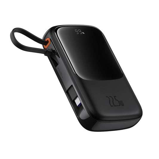 Bateria Externa Baseus Qpow Pro+, 10000mAh, 22.5W, QC + PD, 1 x USB-A - 2 x USB-C, Preta P10067101113-00