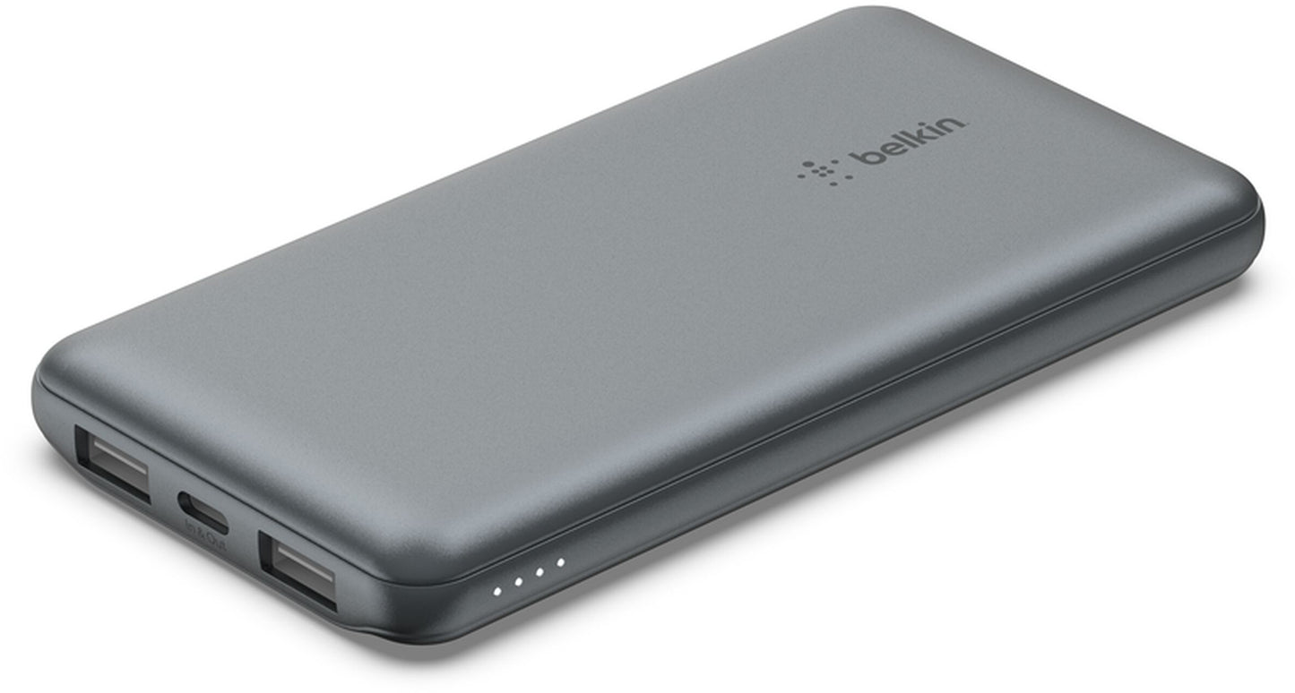 Bateria Externa Belkin BoostCharge, 10000mAh, 15W, 1 x USB-C - 2 x USB-A, Cinzento BPB011btGY