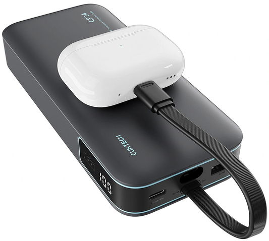 Bateria Externa Cuktech LPB200N, 20000mAh, 40W, QC + PD, 1 x USB-A - 2 x USB-C, Preta