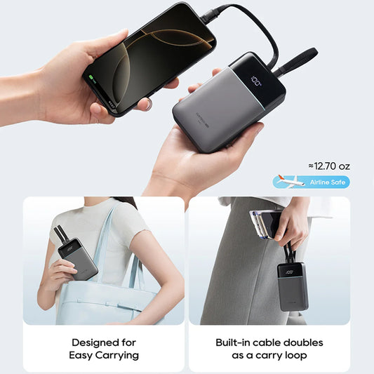 Bateria Externa Cuktech LPB200NL, 20000mAh, 40W, QC + PD, 1 x Lightning - 1 x USB-A - 2 x USB-C, Cinzento CKB200NLGLGY