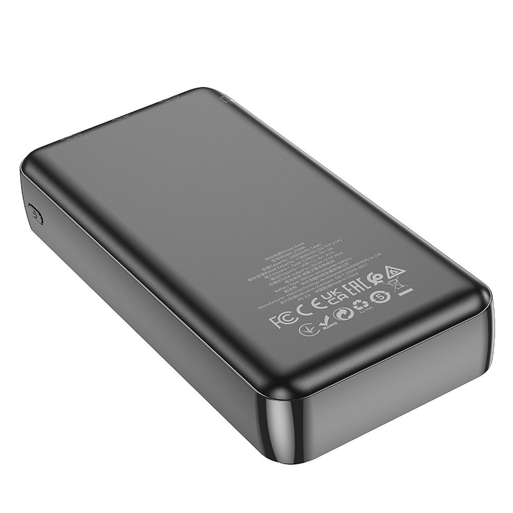 Bateria Externa HOCO J100A, 20000mAh, 10W, 2 x USB-A, Preta
