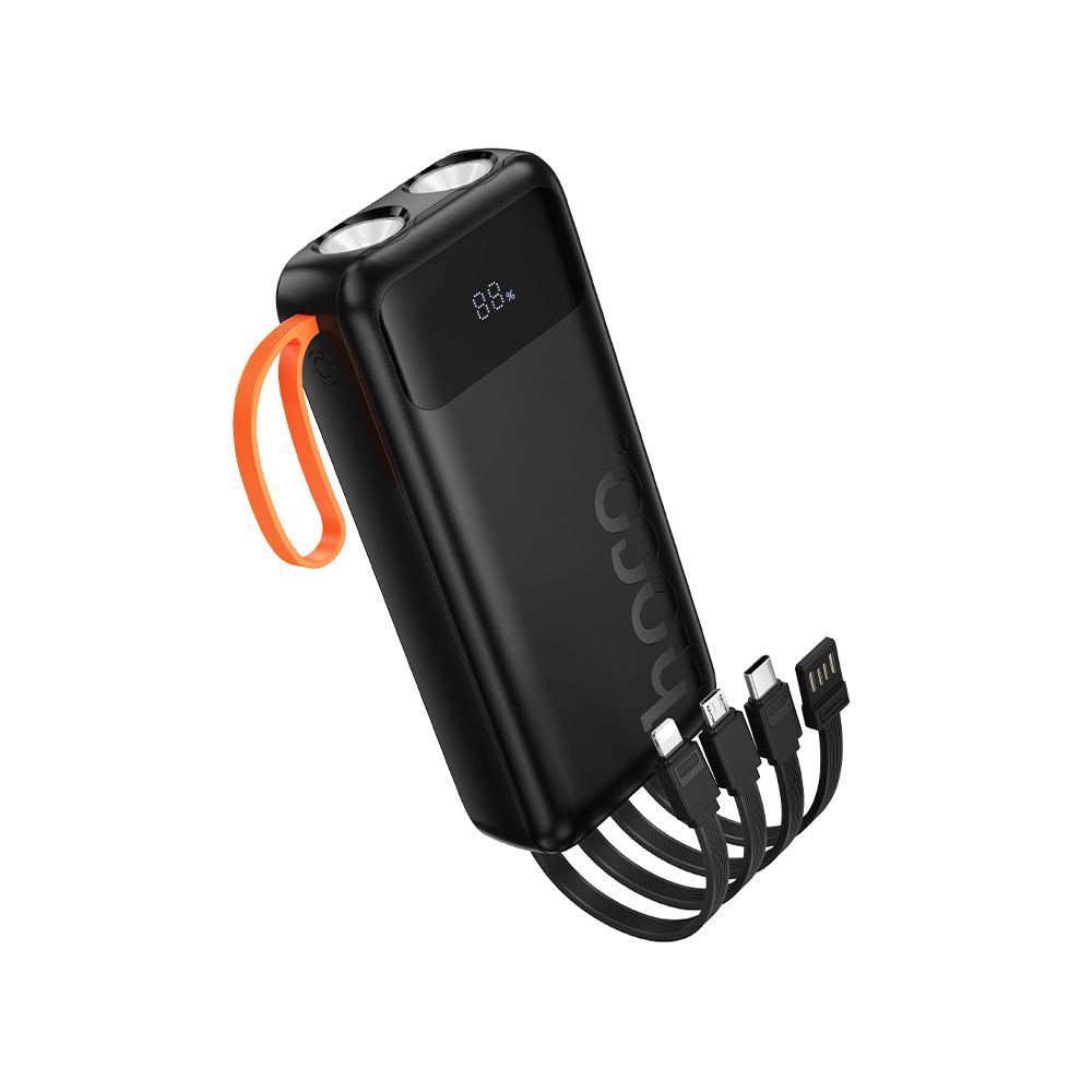 Bateria Externa HOCO J151A, 20000mAh, 10W, 1 x Lightning - 1 x microUSB - 1 x USB-A - 1 x USB-C, Preta