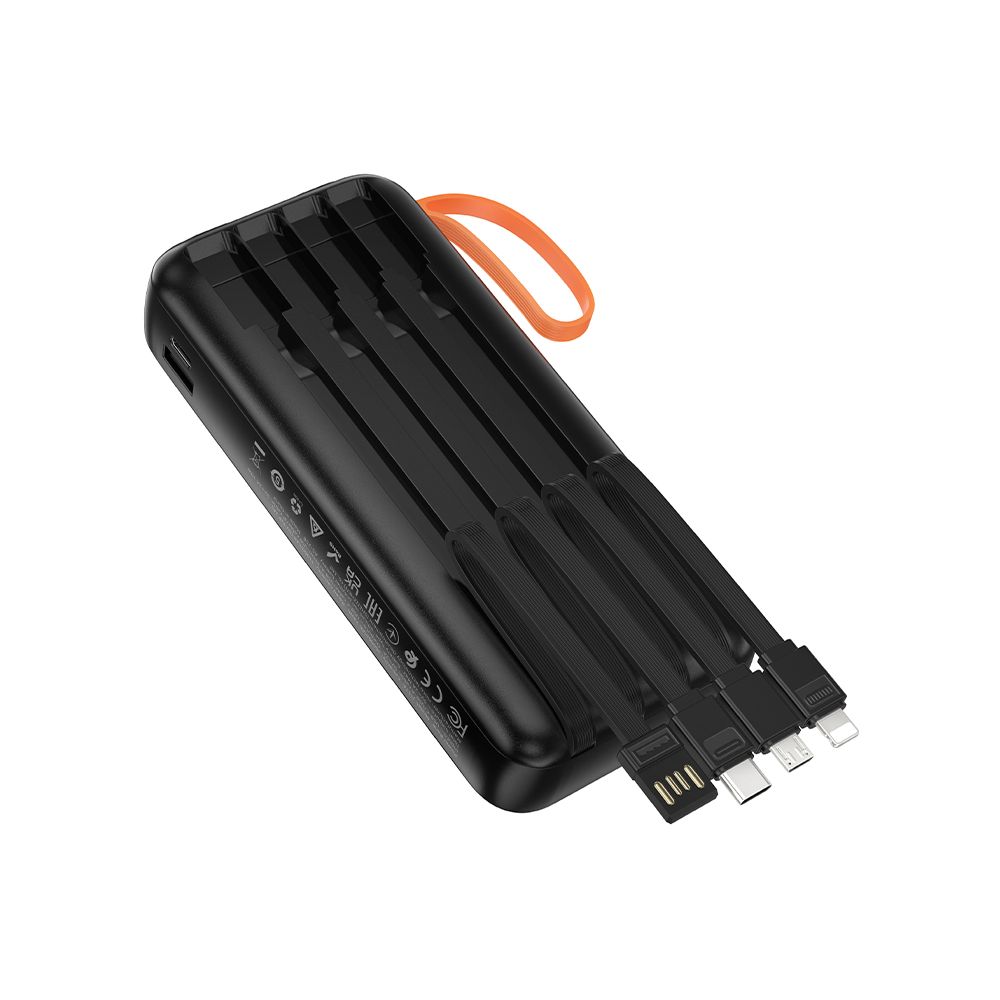 Bateria Externa HOCO J151A, 20000mAh, 10W, 1 x Lightning - 1 x microUSB - 1 x USB-A - 1 x USB-C, Preta
