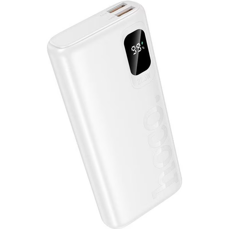 Bateria Externa HOCO J158 Pro Runner, 10000mAh, 22,5W, QC + PD, 1 x USB-C - 2 x USB-A, Branca
