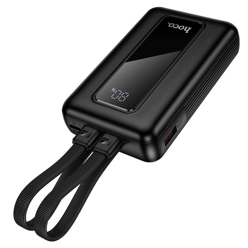 Bateria Externa HOCO J162, 10000mAh, 22.5W, QC + PD, 1 x Lightning - 1 x USB-A - 2 x USB-C, Preta