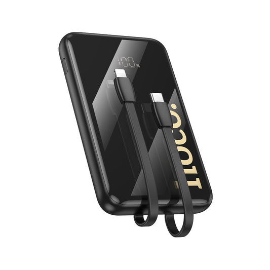Bateria Externa HOCO Q37, 10000mAh, 22.5W, QC + PD, 1 x Lightning - 1 x USB-A - 2 x USB-C, Preta