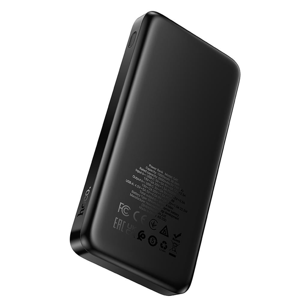 Bateria Externa HOCO Q42, 10000mAh, 30W, QC + PD, 1 x USB-A - 1 x USB-C, Preta