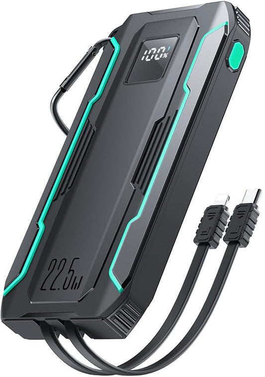Bateria Externa Joyroom JR-L017, 10000mAh, 22.5W, QC + PD, 1 x Lightning - 1 x USB-A - 2 x USB-C, Preta