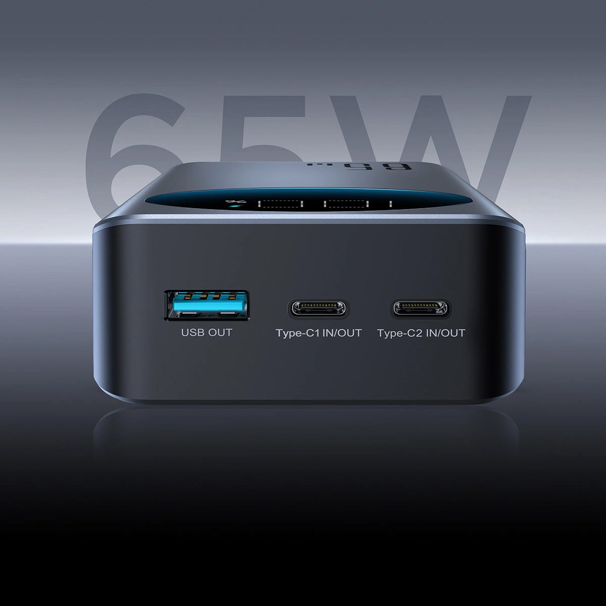 Joyroom JR-PBF05 External Battery, 30000mAh, 65W, QC + PD, 1 x USB-A - 2 x USB-C, Black