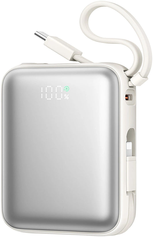 Bateria Externa Joyroom JR-PBF27, 10000mAh, 22.5W, PD, 1 x Lightning - 2 x USB-C, Branca