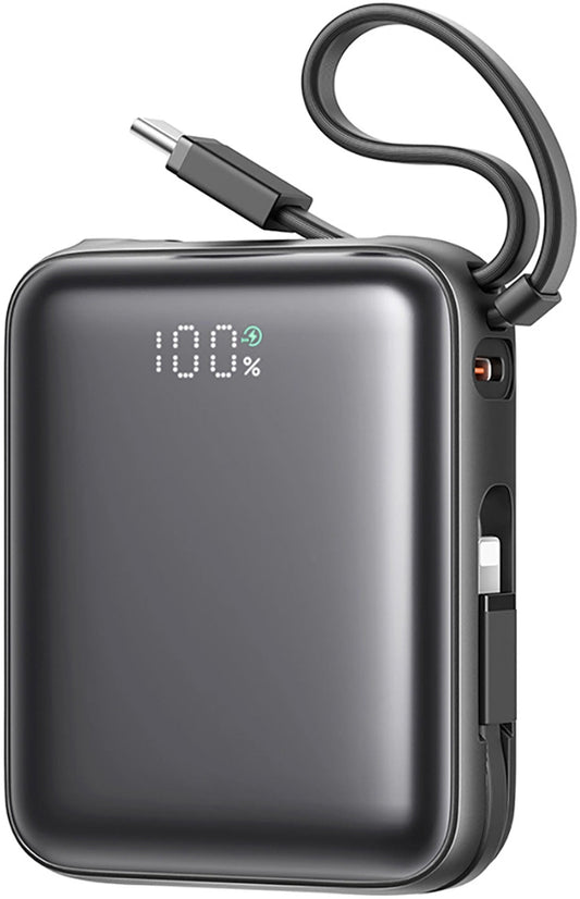 Bateria Externa Joyroom JR-PBF27, 10000mAh, 22.5W, PD, 1 x Lightning - 2 x USB-C, Preta