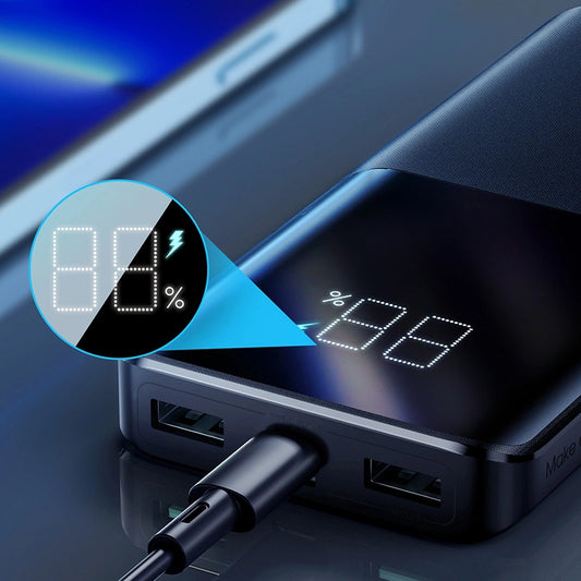 Bateria Externa Joyroom JR-QP191, 10000mAh, 22.5W, QC + PD, 1 x USB-C - 2 x USB-A, Preta