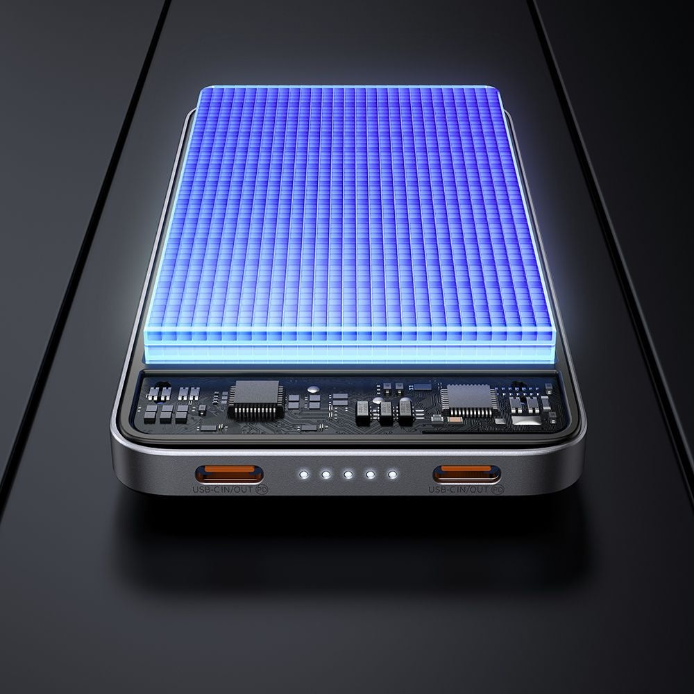 Bateria Externa Wireless McDodo MC-3781 Meta, 10000mAh, 20W, PD + FQI, 1 x QI - 2 x USB-C, Preta