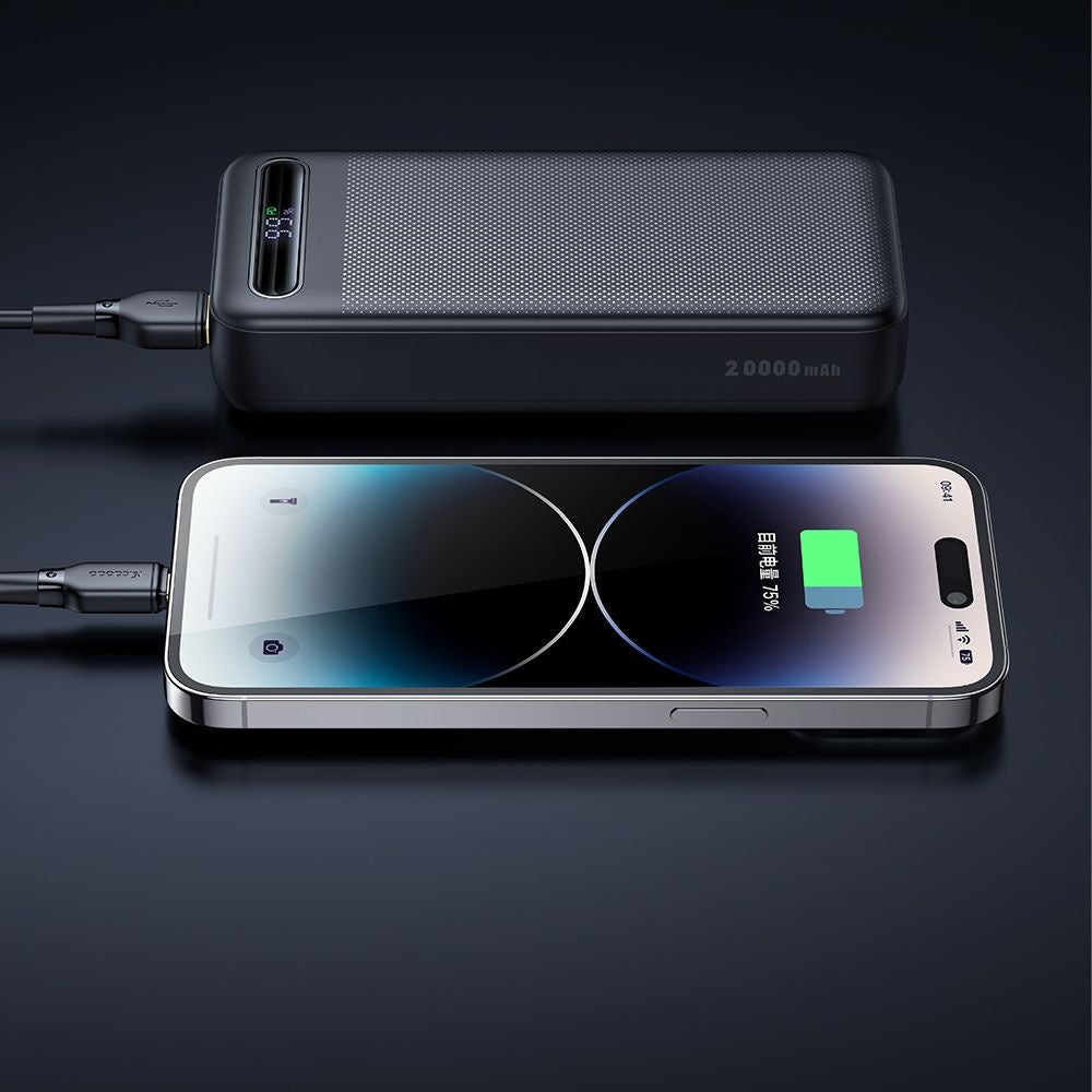 Bateria Externa McDodo MC-3891 Star, 20000mAh, 22.5W, QC + PD, 2 x USB-A - 1 x USB-C, Preta