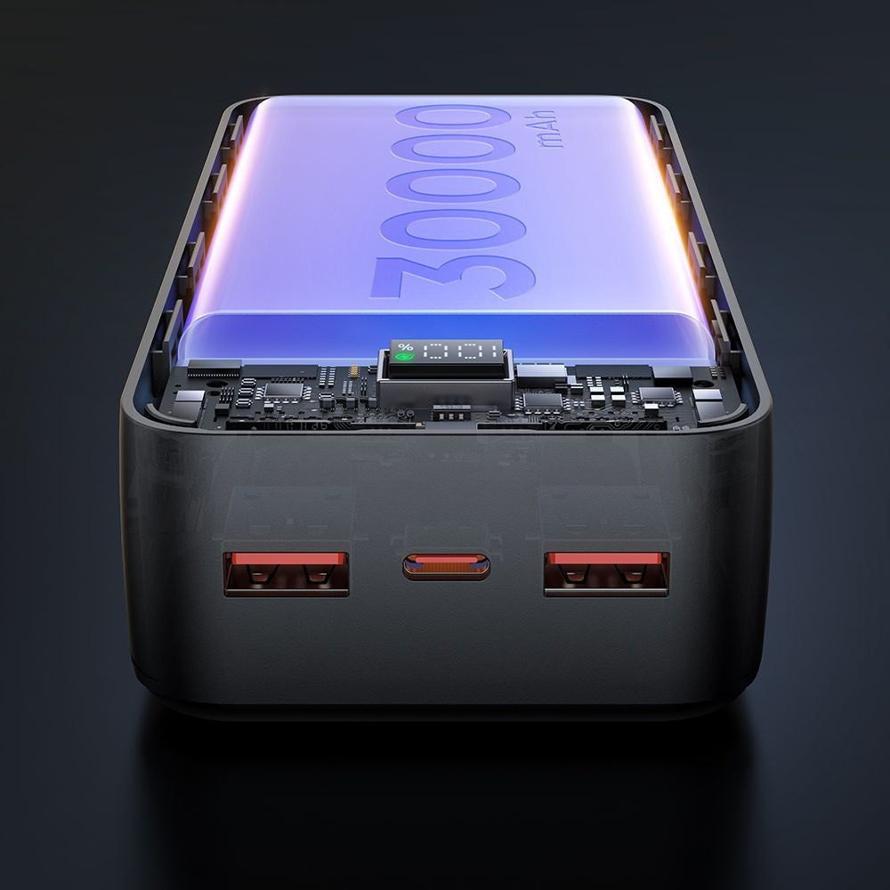 Bateria Externa McDodo MC-4240, 30000mAh, 22.5W, QC + PD, 2 x USB-A - 1 x USB-C, Preta
