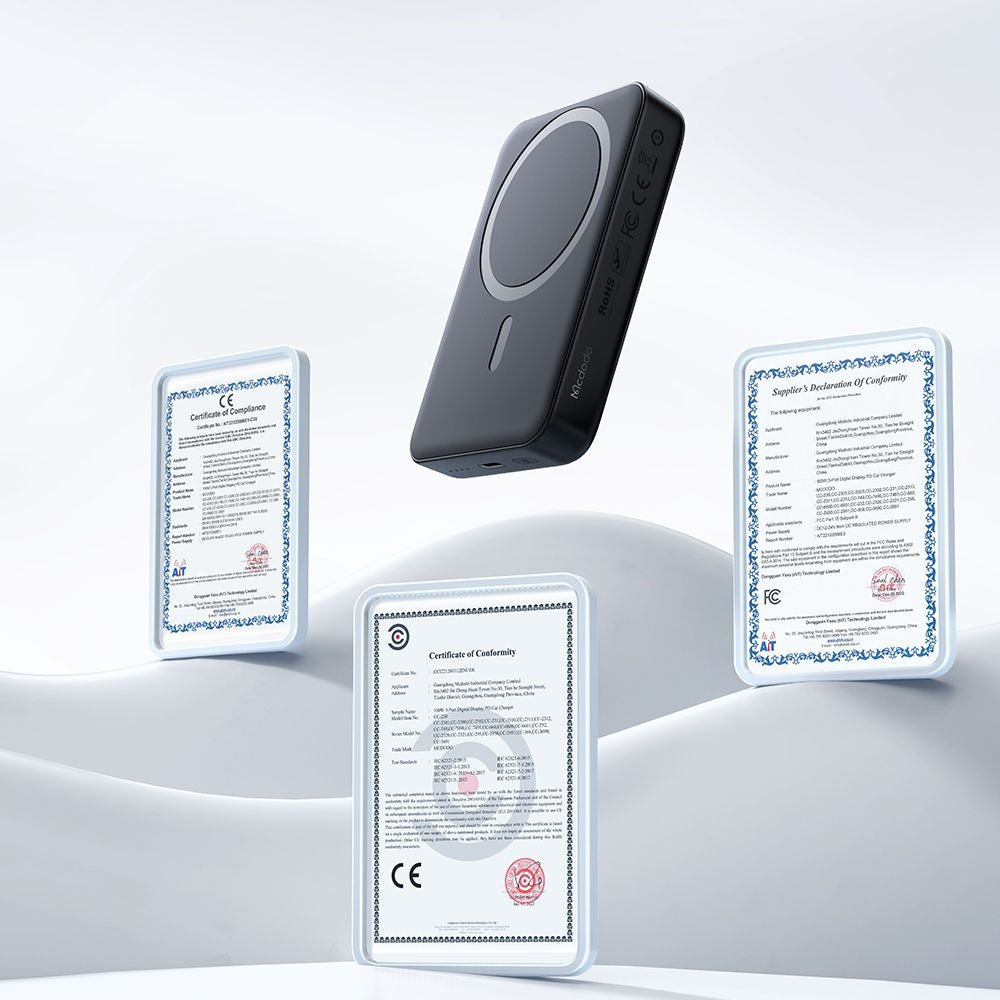 Bateria Externa Wireless McDodo MC-4261 Ambilight, 10000mAh, 20W, PD + FQI, 1 x QI - 1 x USB-C, Preta