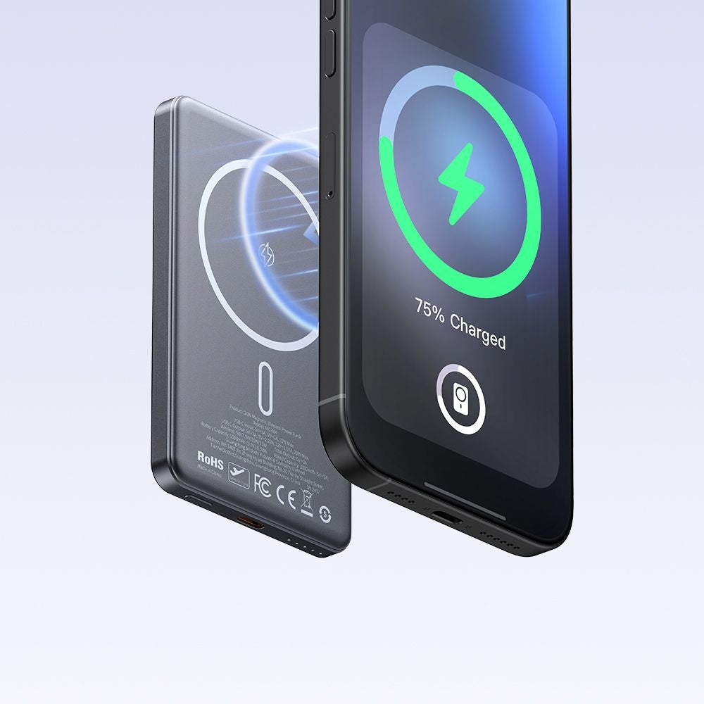 Bateria Externa Wireless McDodo MC-4641 Meta, 5000mAh, 20W, PD + FQI, 1 x QI - 1 x USB-C, Preta