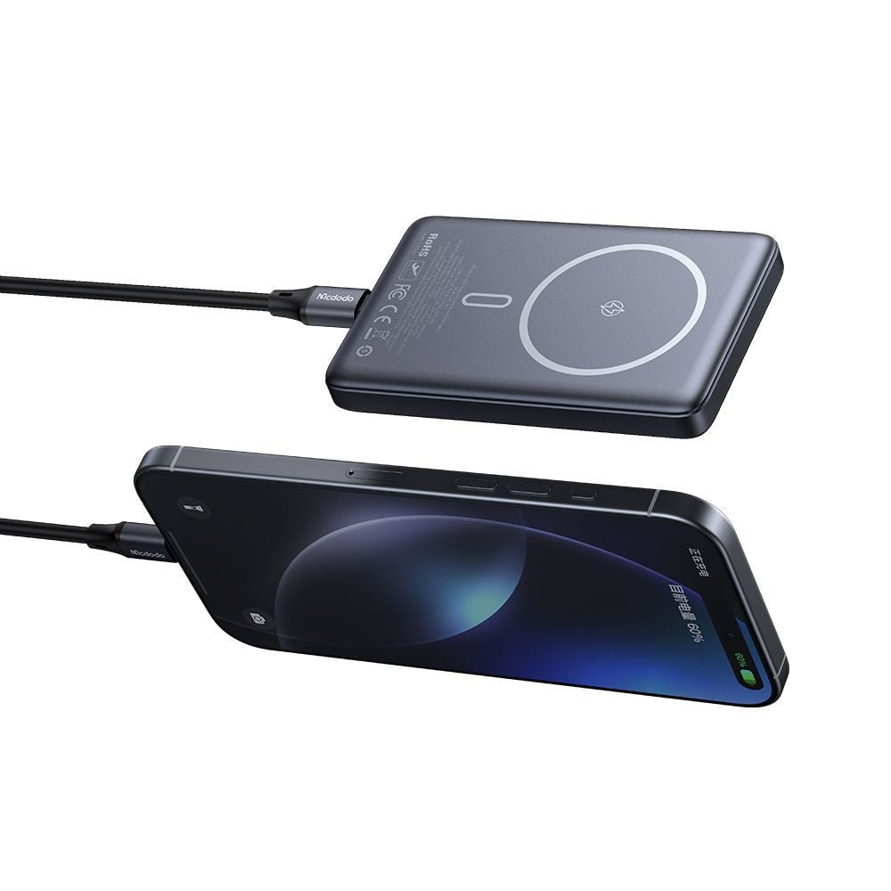Bateria Externa Wireless McDodo MC-4651 Meta, 10000mAh, 20W, PD + FQI, 1 x QI - 1 x USB-C, Preta