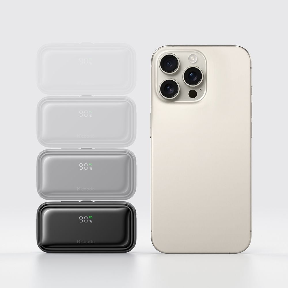Bateria Externa McDodo MC-7800 Freekit, 5000mAh, 22.5W, PD, 1 x Lightning - 2 x USB-C, Preta