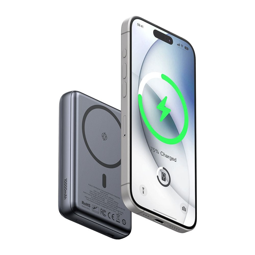 Bateria Externa Wireless McDodo MC-8371 Meta, 10000mAh, 20W, PD + FQI, 1 x QI - 1 x USB-C, Cinzento