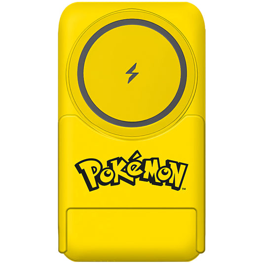 Bateria Externa Wireless OTL Pokemon Pikatchu, 5000mAh, 20W, PD + FQI, 1 x QI - 1 x USB-C, Amarela PK1191